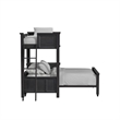Brooklyn Kids Twin Over Full Loft with Ladder and Desk with Speaker in Charcoal