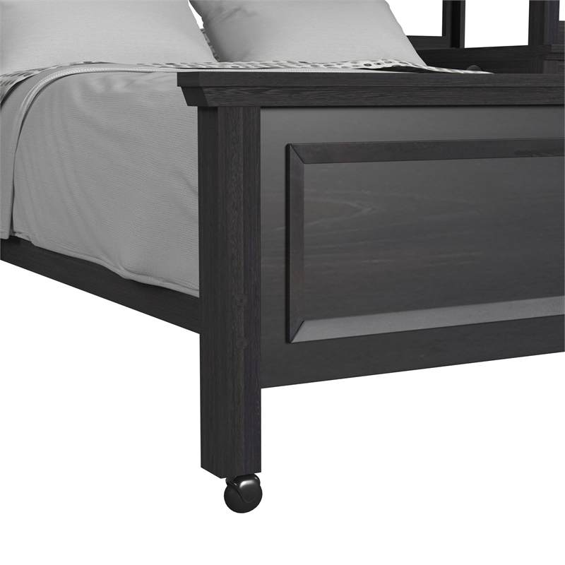 Brooklyn Kids Twin Over Full Loft with Ladder and Desk with Speaker in Charcoal