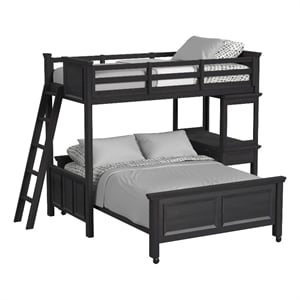 Brooklyn Kids Twin Over Full Loft with Ladder and Desk with Speaker in Charcoal