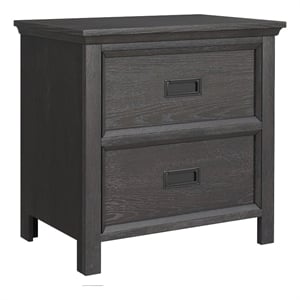 Brooklyn Kids 2-Drawer Nightstand with USB in Charcoal