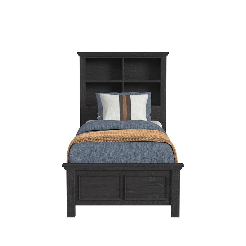 Brooklyn Kids Twin Bookcase Bed in Charcoal