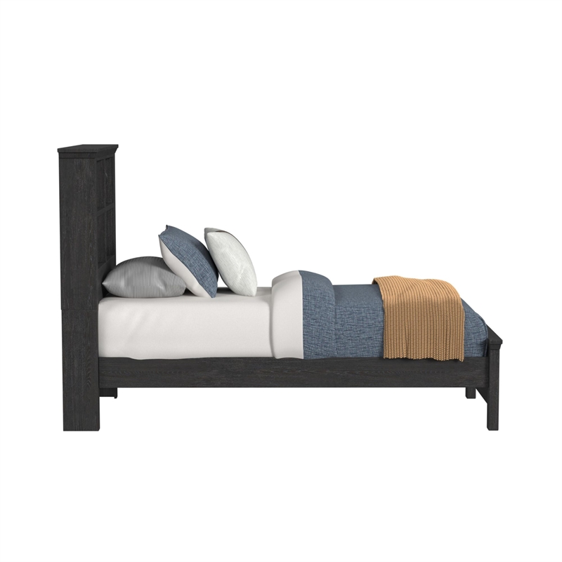 Brooklyn Kids Twin Bookcase Bed in Charcoal