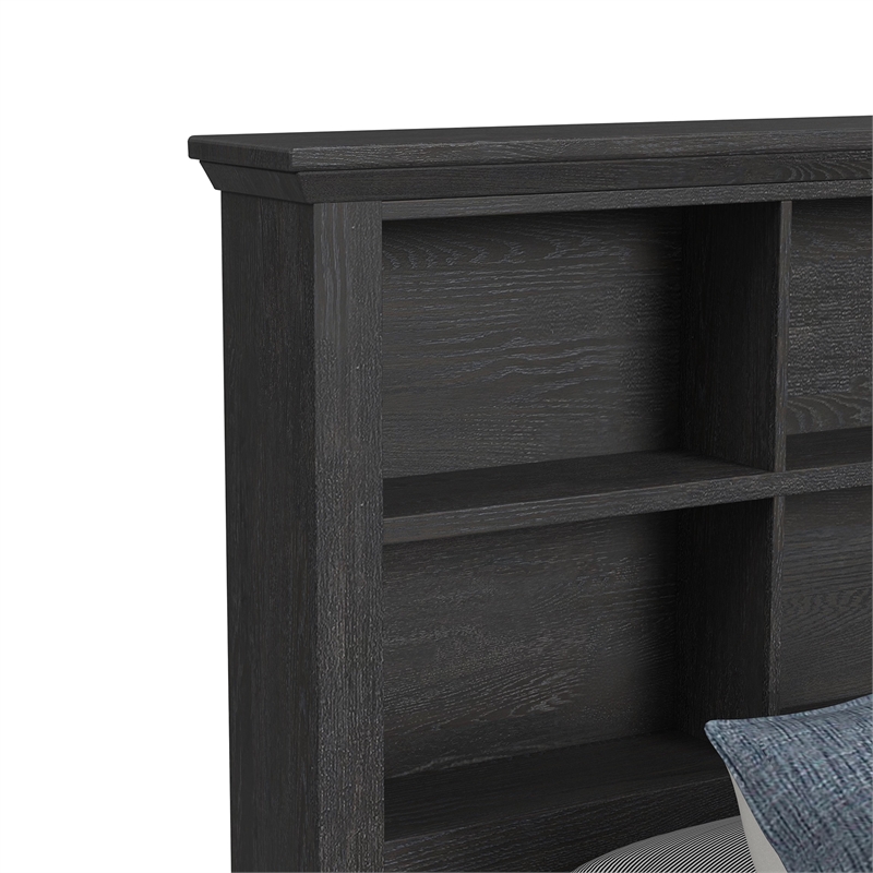 Brooklyn Kids Twin Bookcase Bed in Charcoal