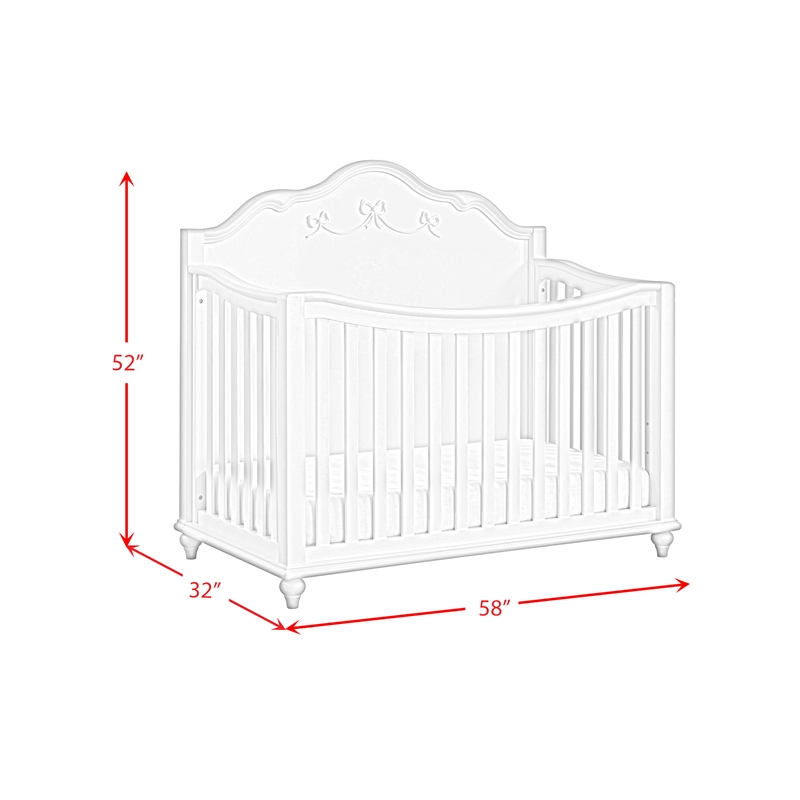 Annie Crib with Guardrails in White