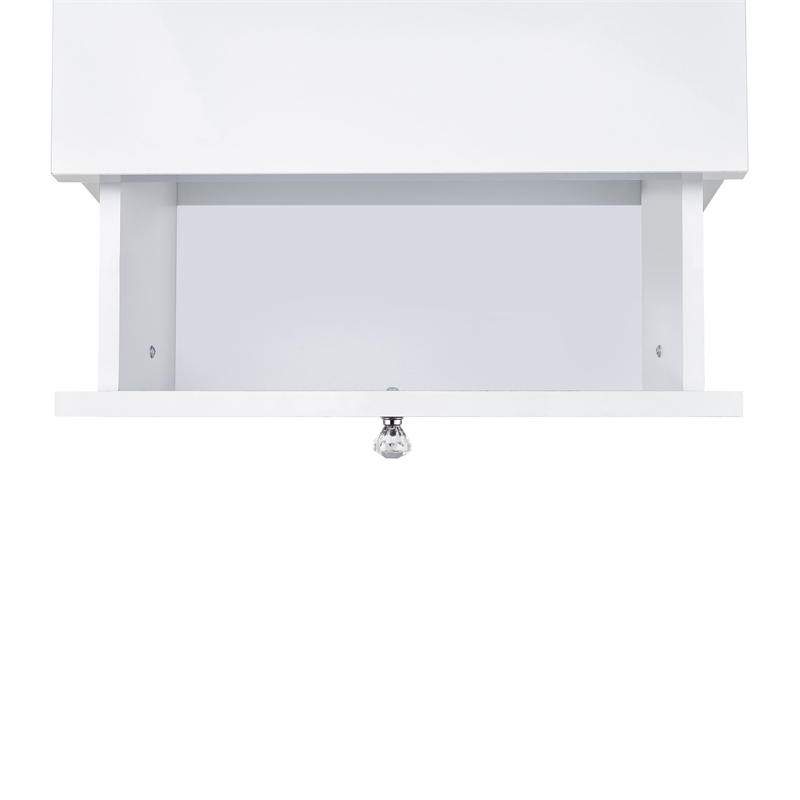 Picket House Furnishings Alberta  Floor Mirror With Storage in White