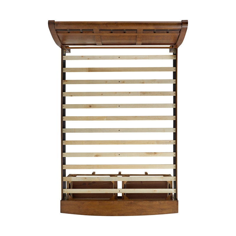Joseph Queen Sleigh Storage Bed in Chestnut