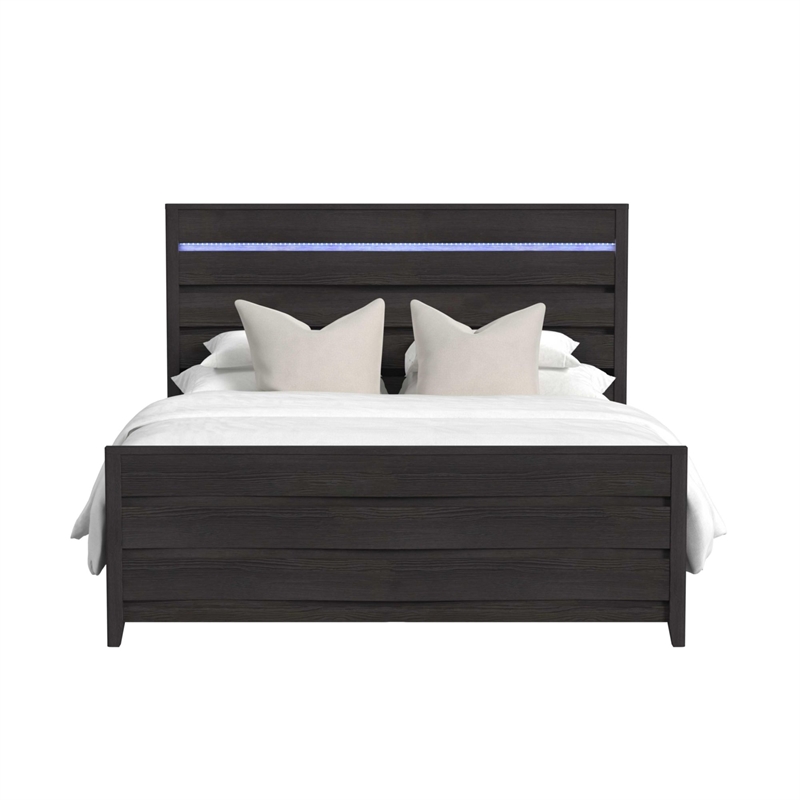 Picket House Furnishings Chett King Bed with LED in Black