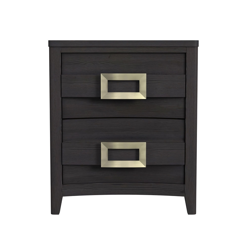 Chett 2-Drawer Nightstand with USB in Black