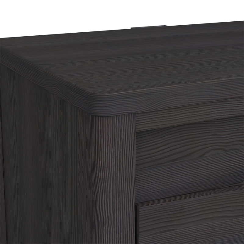 Chett 2-Drawer Nightstand with USB in Black