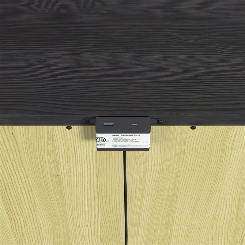 Chett 2-Drawer Nightstand with USB in Black