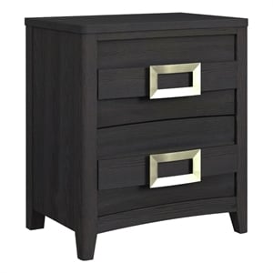 Chett 2-Drawer Nightstand with USB in Black