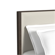 Sutton Queen UPH Bed with White Fabric in Dark Brown