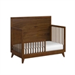 Riley Crib with High Headboard and Guardrail in Walnut