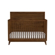 Riley Crib with High Headboard and Guardrail in Walnut