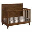 Riley Crib with High Headboard and Guardrail in Walnut