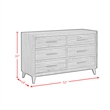 Picket House Furnishings Riley Solid Wood 6-Drawer Bedroom Dresser in Walnut