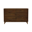 Picket House Furnishings Riley Solid Wood 6-Drawer Bedroom Dresser in Walnut