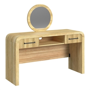 Picket House Furnishings Woodridge Dressing Table and Mirror in Natural