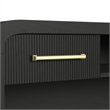 Picket House Furnishings Woodridge Dressing Table and Mirror in Black with Grain