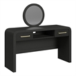 Picket House Furnishings Woodridge Dressing Table and Mirror in Black with Grain
