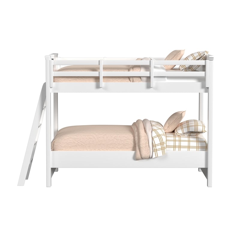 Brooklyn Kids Twin Over Twin Bunk with Ladder in White