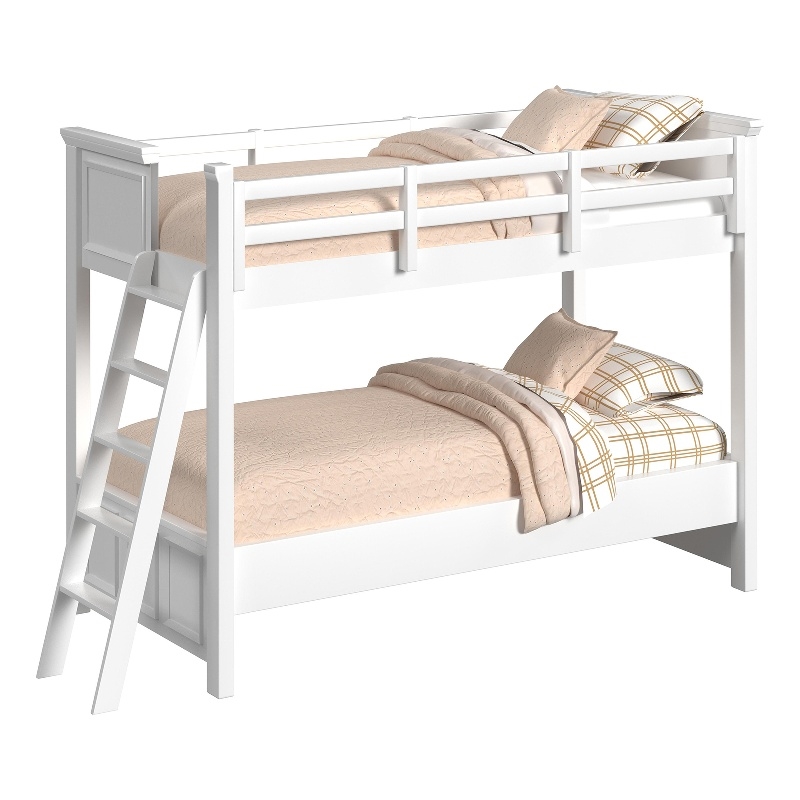 Brooklyn Kids Twin Over Twin Bunk with Ladder in White