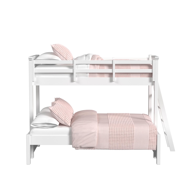 Brooklyn Kids Twin Over Full Bunk with Ladder in White