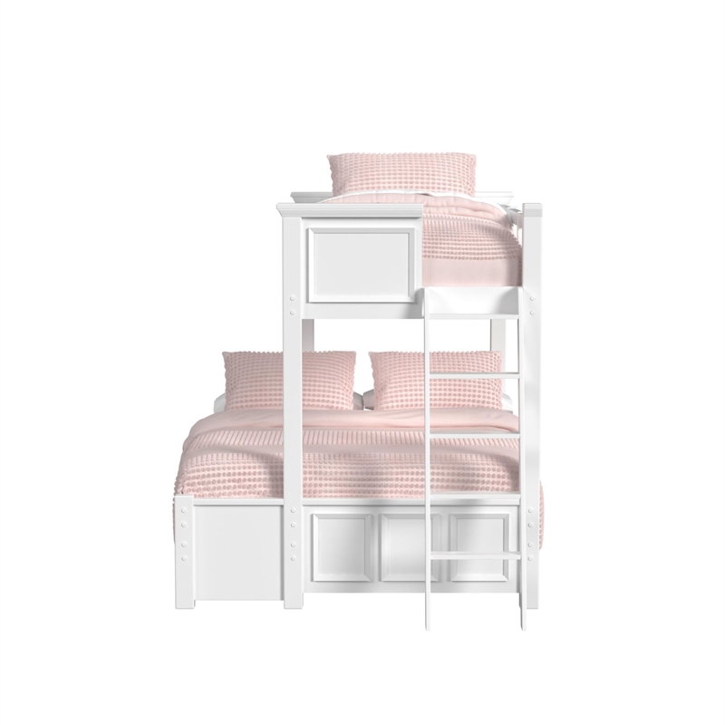 Brooklyn Kids Twin Over Full Bunk with Ladder in White