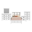 Brooklyn Kids Full Bookcase 5PC Bedroom Set in White