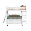 Brooklyn Kids Twin Over Full Loft with Ladder and Desk with Speaker in White