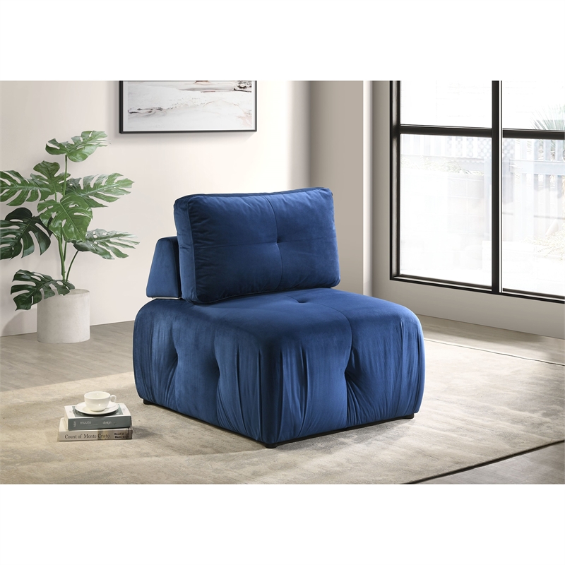 Picket House Furnishings Aubrey Modular Chair in Marine Dark Blue