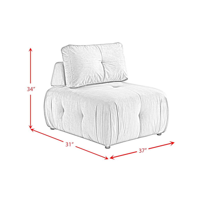 Picket House Furnishings Aubrey Modular Chair in Marine Cream