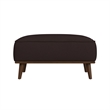 Picket House Furnishings Fate Ottoman with Wood Base in Pebble Brown