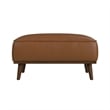 Picket House Furnishings Fate Ottoman with Wood Base in Pebble Tan