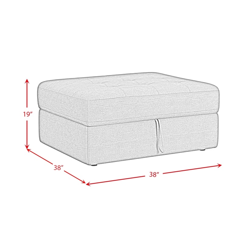 Picket House Furnishings Harleigh Storage Ottoman in Palmer Plus Teal