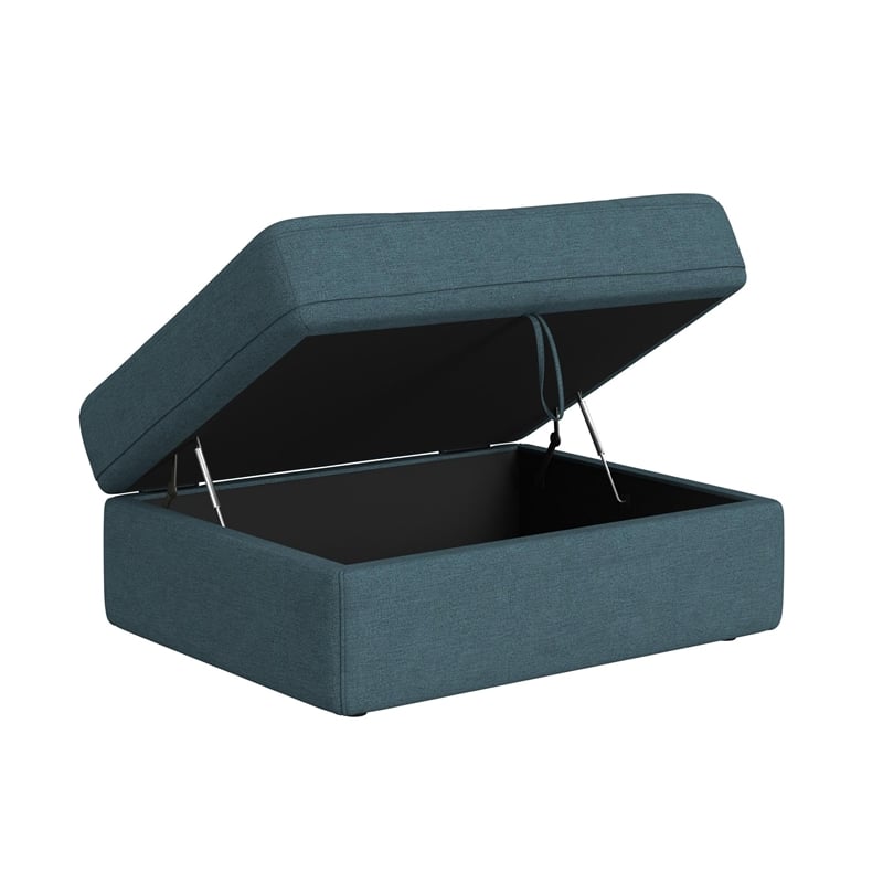 Picket House Furnishings Harleigh Storage Ottoman in Palmer Plus Teal