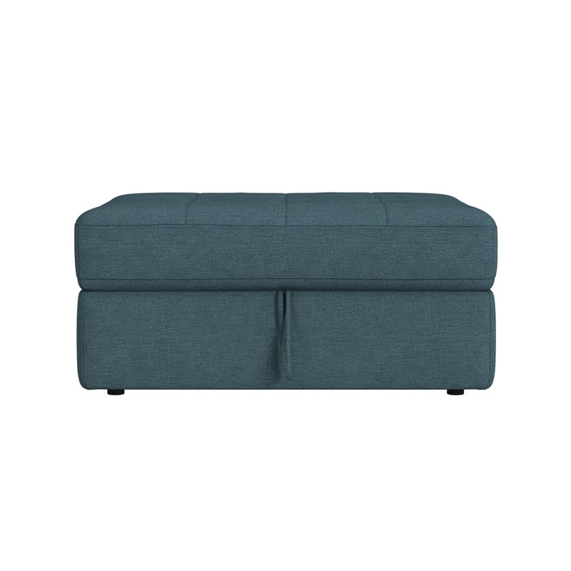 Picket House Furnishings Harleigh Storage Ottoman in Palmer Plus Teal