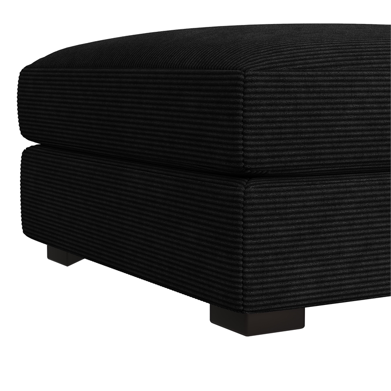 Picket House Furnishings Mesa Modular Ottoman in Steno Black