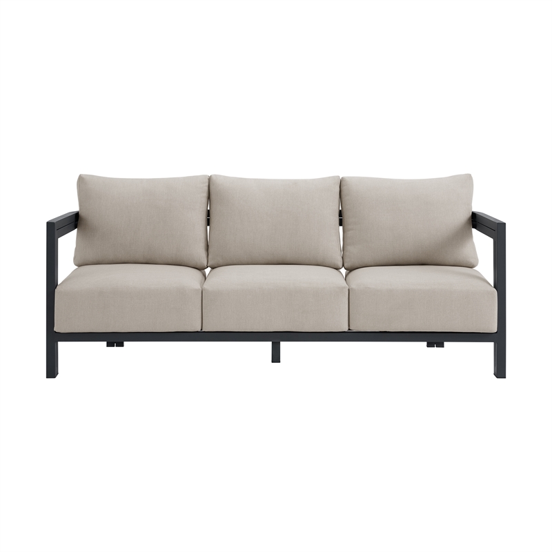 Picket House Furnishings Fresca Sofa - Dark Grey and Olefin Beige with 2 Pillows