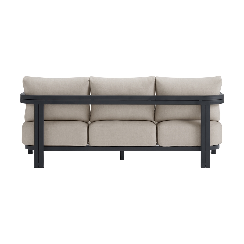 Picket House Furnishings Fresca Sofa - Dark Grey and Olefin Beige with 2 Pillows