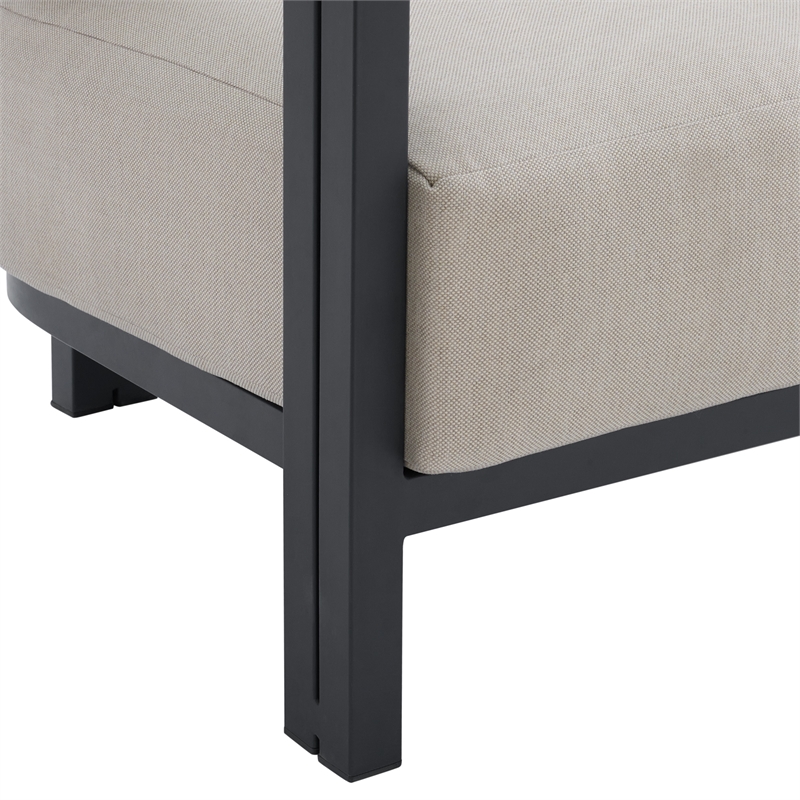 Picket House Furnishings Fresca Sofa - Dark Grey and Olefin Beige with 2 Pillows