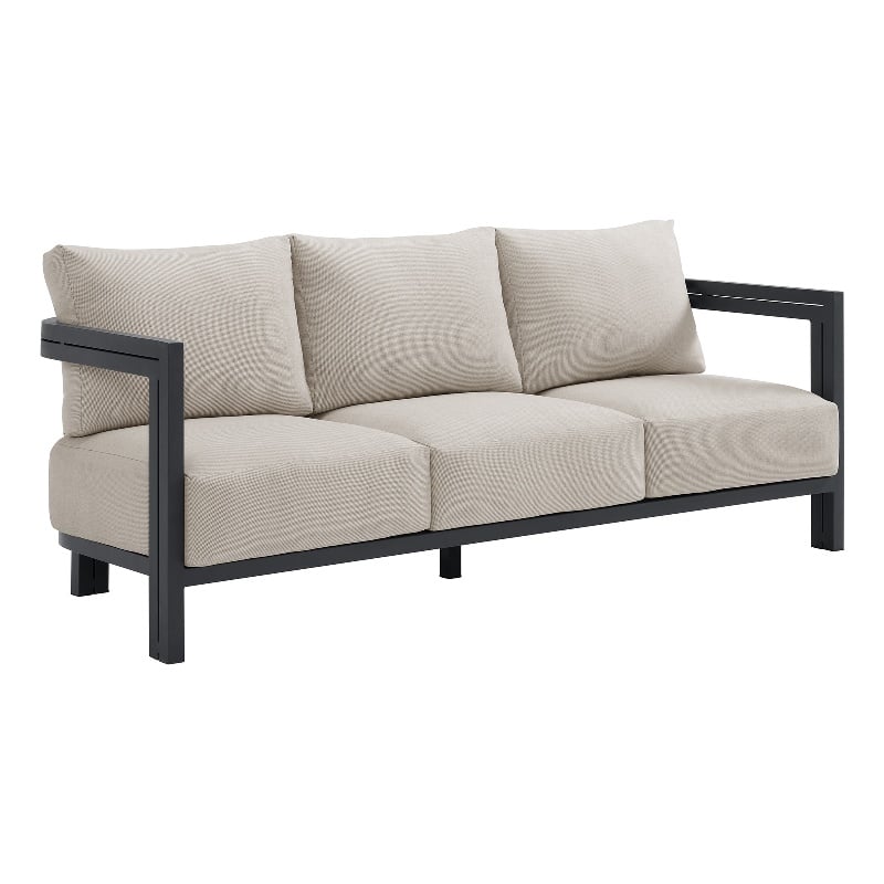 Picket House Furnishings Fresca Sofa - Dark Grey and Olefin Beige with 2 Pillows