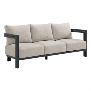 Picket House Furnishings Fresca Sofa - Dark Grey and Olefin Beige with 2 Pillows