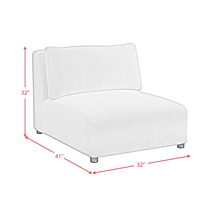 Picket House Furnishings Frida Modular Armless Chair - Olefin Beige