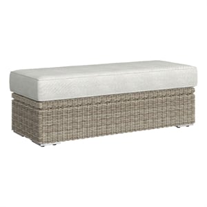 Picket House Furnishings Flora  Ottoman - Natural and Olefin Beige