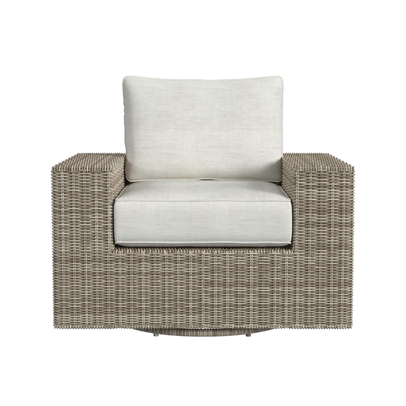Picket House Furnishings Flora  Swivel Chair - Natural and Olefin Beige