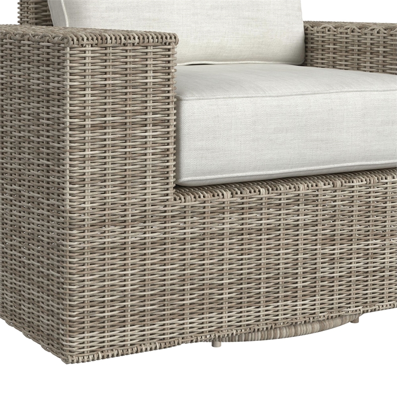 Picket House Furnishings Flora  Swivel Chair - Natural and Olefin Beige
