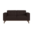 Picket House Furnishings Fate Loveseat with Wood Front in Pebble Brown