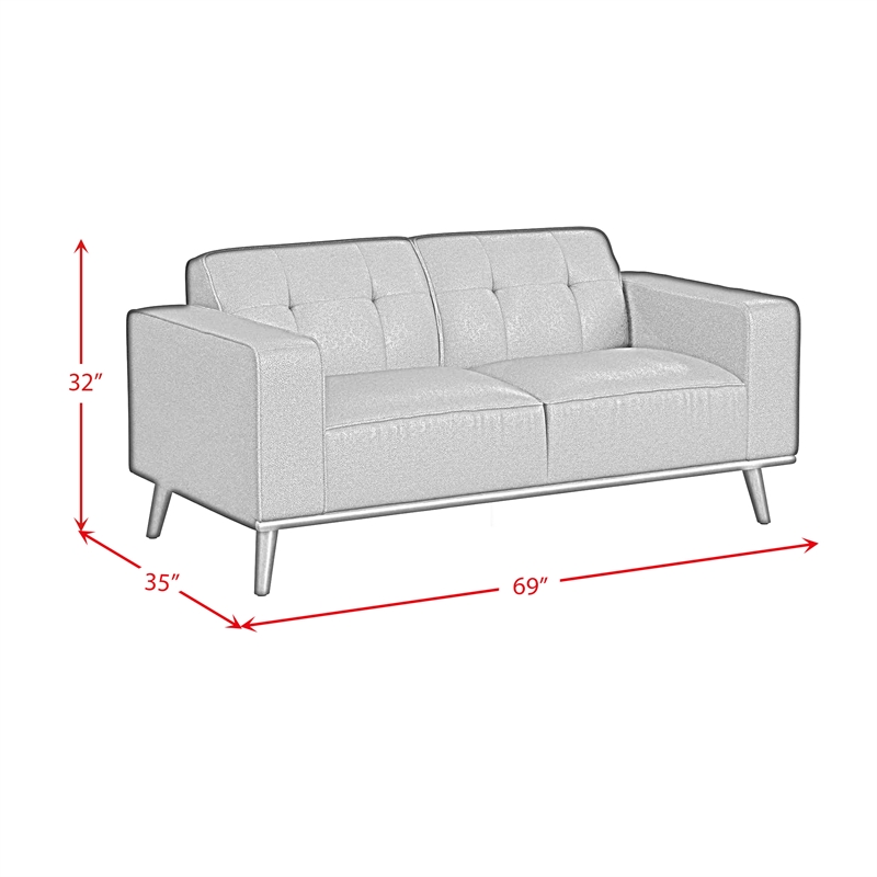 Picket House Furnishings Fate Loveseat with Wood Front in Pebble Tan