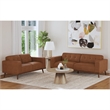 Picket House Furnishings Fate Loveseat with Wood Front in Pebble Tan